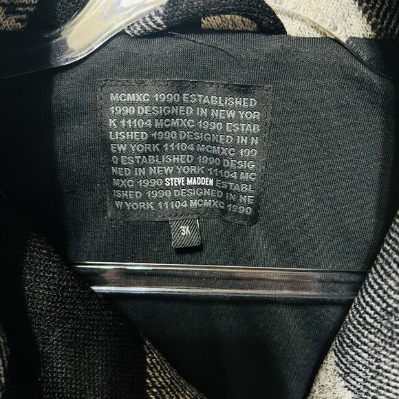 STEVE MADDEN Women Trench Coat Sz 3XL Buffalo Check Plaid Tie Waist Cozy Classic - Picture 8 of 12